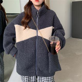 Faux Shearling Two Tone Jacket