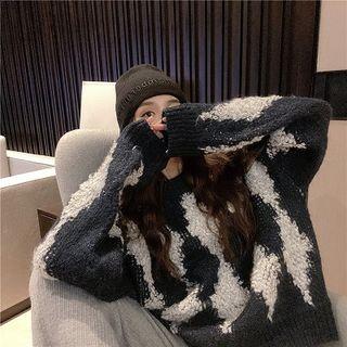 Argyle Patterned Loose-fit Sweater