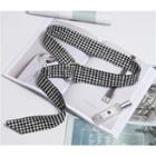 Gingham Grosgrain Belt Black & White - One Size