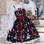 Sleeveless Print A-line Dress / Long-sleeve Top