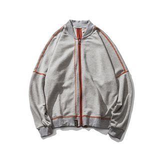 Contrast Stitch Zip Jacket