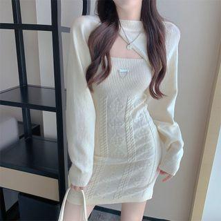 Long Sleeve Asymmetrical Plain Shrug