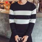 Two-tone Striped Sweatshirt