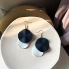 Color Block Dangle Earring 1 Pair - Hook Earrings - Dark Blue & White - One Size