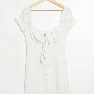 Cap-sleeve Ruffled Mini Sheath Dress
