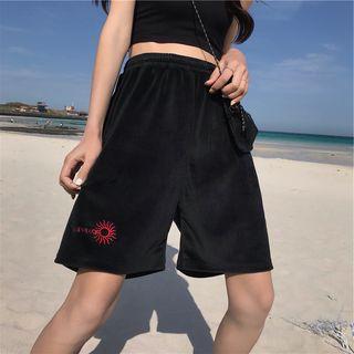 High-waist Embroidered Shorts