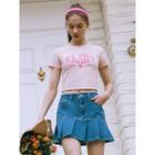 Rola Bff Letter Cropped T-shirt Pink - One Size