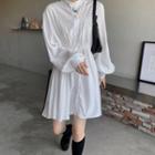 Puff-sleeve Mini Shirt Dress