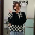 Turtleneck Checkerboard Sweater
