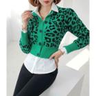 Leopard Knit Crop Cardigan