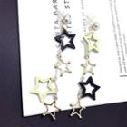 925 Sterling Silver Perforated Star Dangle Earring 1 Pair - Silver Stud - Gold - One Size