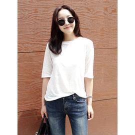 3/4-sleeve Linen Blend T-shirt