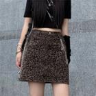 Leopard A-line Skirt / Chain