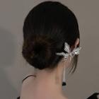 Butterfly Chain Hair Stick Hair Stick - Butterfly - Silver & Black - One Size