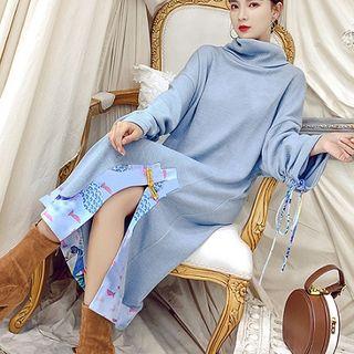 Traditional Chinese Long-sleeve Knit Midi Dress