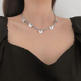 Chain Necklace Butterfly Necklace - One Size