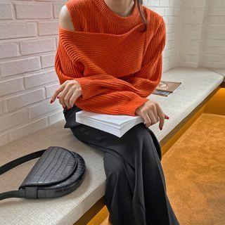 Cutout-detail Ribbed Knit Top