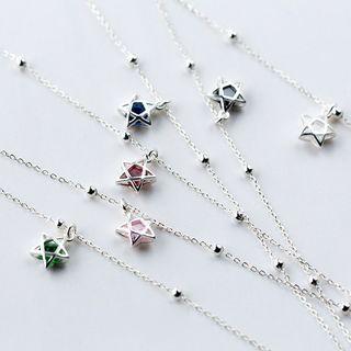 S925 Silver Rhinestone Star Anklet