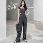 Cap-sleeve Cutout Jumpsuit