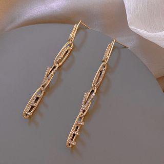 Love Lettering Chain Fringed Earring 1 Pair - Earring - Gold - One Size