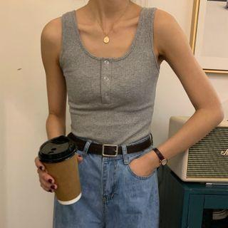 Knit Henley Tank Top