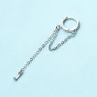 Chain Hoop Earring 1 Piece - Hoop Earring - Chain & Tassel - Silver - One Size
