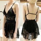 Set: Lace Swimsuit + Skirt