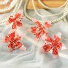 Flower Hair Clip 4 Pcs - Red - One Size