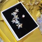 Non-matching Rhinestone Star Earring As Shown In Figure - One Size