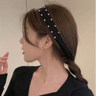 Faux Pearl Mesh Headband 1 Pc - Black - One Size