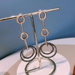 Rhinestone Hoop Earring Circle - One Size