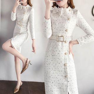 Single Breasted Tweed Coat Dress