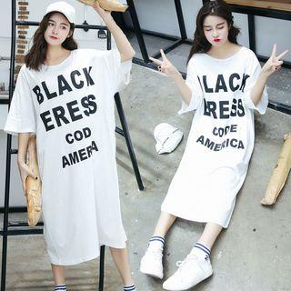 Letter Printed Pullover Dress