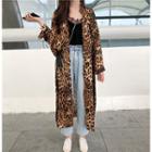 Leopard-print Long Shirt / Lace Camisole