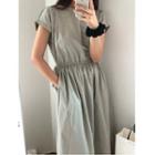 Short Sleeve Plain Two Way Dress