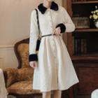 Quilted Long-sleeve A-line Dress