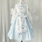 Set: Sleeveless Dress + Frog Buttoned Top