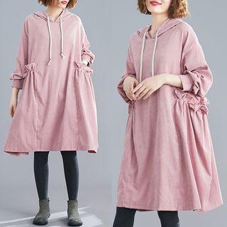 Plain Lantern-sleeve Sweatshirt Skirt