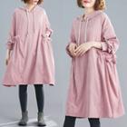Plain Lantern-sleeve Sweatshirt Skirt