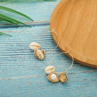 Alloy Shell Hoop Earring 1 Pair - D03108 - One Size