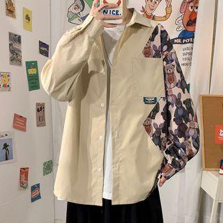 Bear Print Panel Shirt