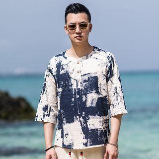 3/4-sleeveles Printed T-shirt