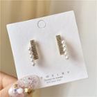 Faux Pearl Bar Earring 1 Pair - Earrings - Gold - One Size