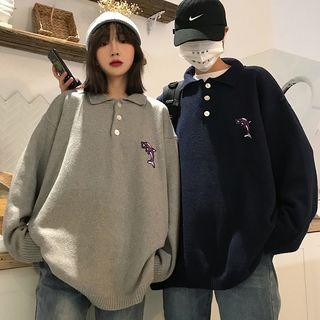Shark Embroidery Polo Shirt