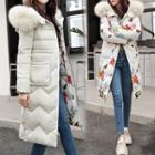 Reversible Printed Furry Hood Padded Coat
