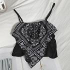 Paisley Panel Camisole Top Black - One Size