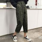 Leopard Pattern Straight-cut Pants