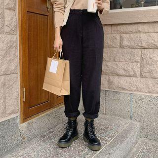Colored Pleated Wide-leg Pants