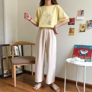 Basic Wide-leg Pants