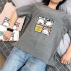 Short-sleeve Cartoon Monkey Print T-shirt